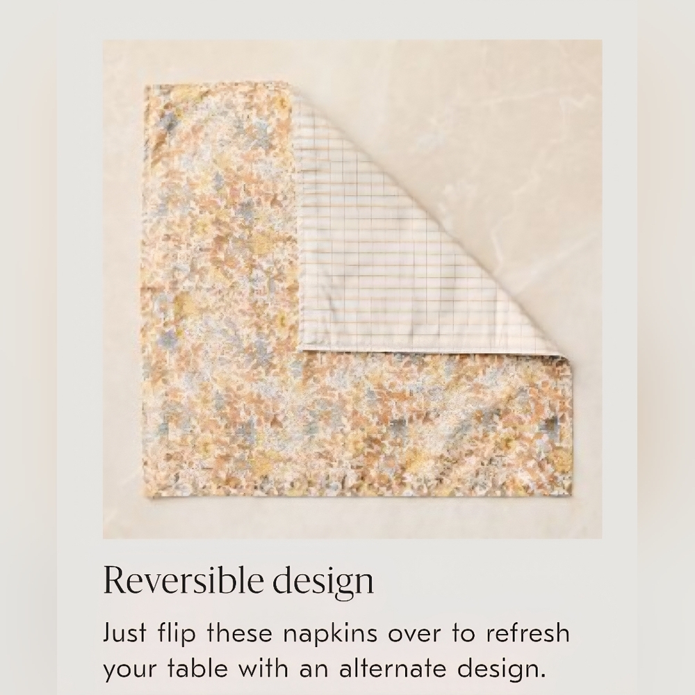 ❤️BUY 2 GET 1 FREE  Frankie Floral Napkin Sets, Color Yellow & Green - Picture 2 of 16